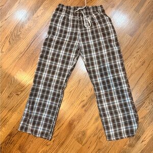 Brandy Melville Brown Plaid Pajama Pants